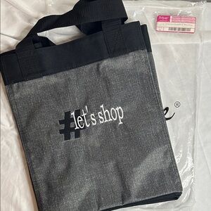 Thirty-One Black and Gray Let's Shop Tote